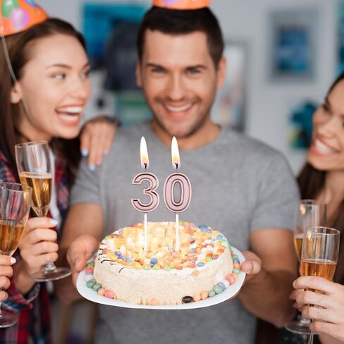 30th Birthday Candles, Black Number 30 Candle for Cake Decoration on Birthday Party or Anniversary Celebration in Saudi Arabia