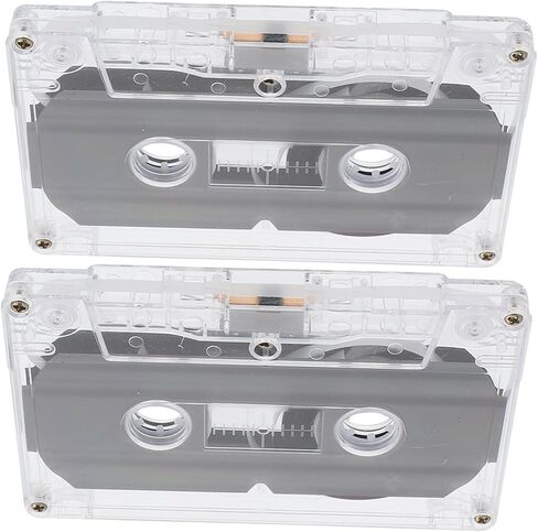 DOITOOL 2pcs Blank Audio Cassette Tapes with Transparent Vintage Design Low-Noise Recording Supply for Music in Kuwait