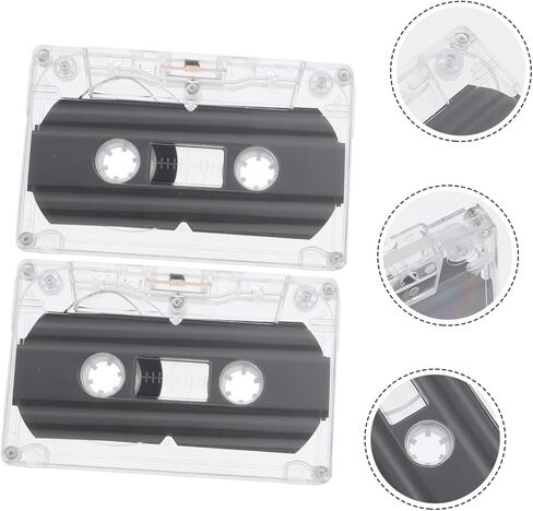 DOITOOL 2pcs Blank Audio Cassette Tapes with Transparent Vintage Design Low-Noise Recording Supply for Music in Kuwait
