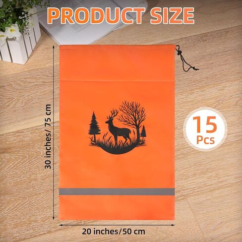 Hunting Game Bags with Reflective Strips Reusable Deer Game Bags 20" x 30" Drawstring Hunting Meat Bag for Elk Caribou Deer in Saudi Arabia