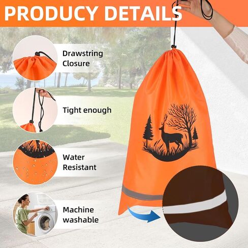 Hunting Game Bags with Reflective Strips Reusable Deer Game Bags 20" x 30" Drawstring Hunting Meat Bag for Elk Caribou Deer in Saudi Arabia