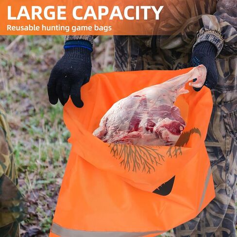 Hunting Game Bags with Reflective Strips Reusable Deer Game Bags 20" x 30" Drawstring Hunting Meat Bag for Elk Caribou Deer in Saudi Arabia