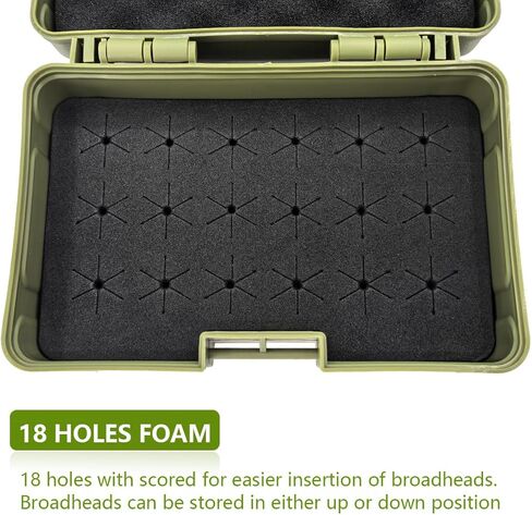 صندوق تخزين عريض الرأس، حافظة رؤوس عريضة، منظم أطراف أسهم خارجية لملحقات القوس المركب والقوس والنشاب - يحمل 18 قطعة من الرؤوس العريضة (العلبة فقط) in Kuwait