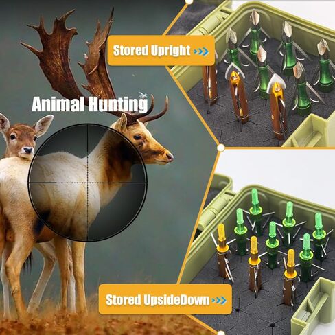 صندوق تخزين عريض الرأس، حافظة رؤوس عريضة، منظم أطراف أسهم خارجية لملحقات القوس المركب والقوس والنشاب - يحمل 18 قطعة من الرؤوس العريضة (العلبة فقط) in Kuwait