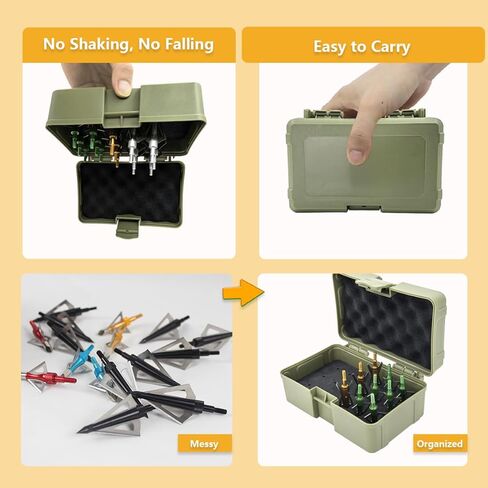 صندوق تخزين عريض الرأس، حافظة رؤوس عريضة، منظم أطراف أسهم خارجية لملحقات القوس المركب والقوس والنشاب - يحمل 18 قطعة من الرؤوس العريضة (العلبة فقط) in Kuwait