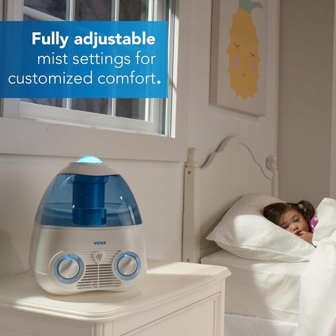 Vicks Starry Night Cool Moisture Humidifier with Projector & VapoPad Scent Pad Heater, Pink in Saudi Arabia
