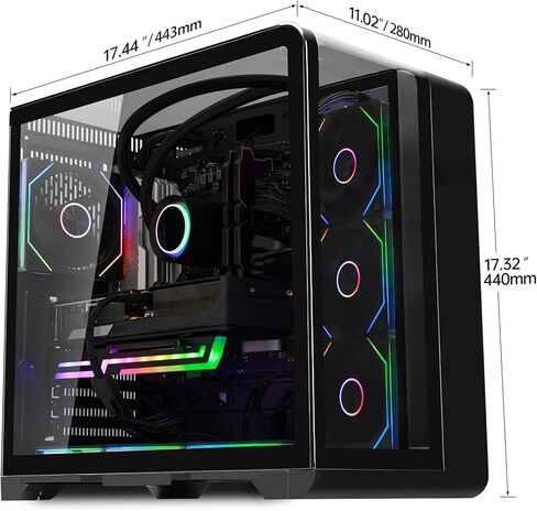Curved Pannel Gaming PC - AMD Ryzen 7 9800X3D 8-Core 5.2 GHz- RTX 5070 12GB-32GB DDR5 6000MHZ RAM - 1TB PCIe + 2TB SATA SSD - WIFI &Bluetooth - RGB Fans- Windows 11 Pro Desktop Computer - Black in Saudi Arabia