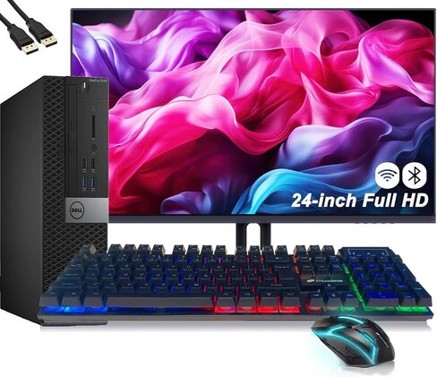 Dell OptiPlex 5040 SFF Desktop Computer PC Bundle Setup with New 23.8" FHD Monitor, Inter Core i5-6600 3.3GHz, 8GB RAM, 256GB SSD, Keyboard & Mouse, Wi-Fi, Bluetooth, Windows 11 Pro (Renewed) in Saudi Arabia
