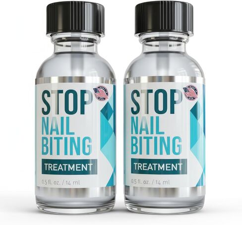 STOP NAIL BITING Treatment - Nail Polish To Help Stop Biting Nails, Bitter Taste, Easy To Apply, Safe For Children (0.5 Fluid Ounces) in Saudi Arabia