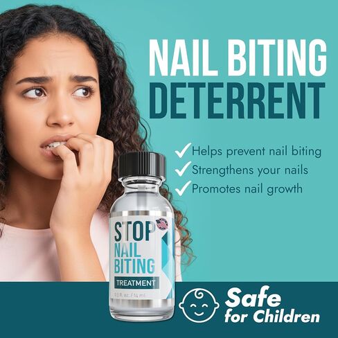 STOP NAIL BITING Treatment - Nail Polish To Help Stop Biting Nails, Bitter Taste, Easy To Apply, Safe For Children (0.5 Fluid Ounces) in Saudi Arabia