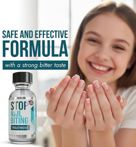 STOP NAIL BITING Treatment - Nail Polish To Help Stop Biting Nails, Bitter Taste, Easy To Apply, Safe For Children (0.5 Fluid Ounces) in Saudi Arabia