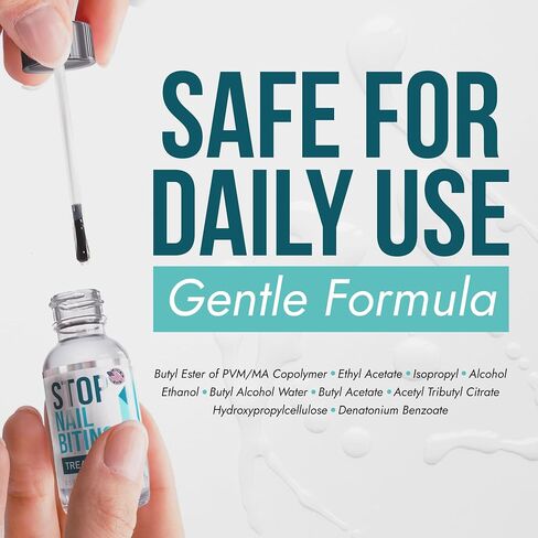 STOP NAIL BITING Treatment - Nail Polish To Help Stop Biting Nails, Bitter Taste, Easy To Apply, Safe For Children (0.5 Fluid Ounces) in Saudi Arabia