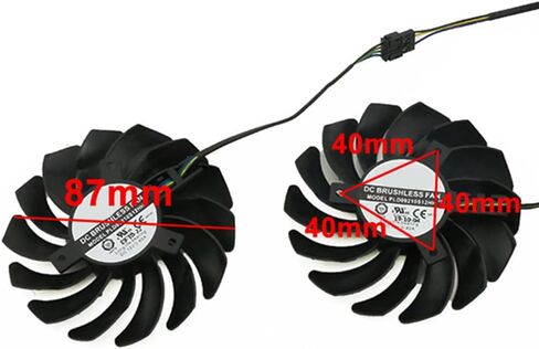 مراوح تبريد بطاقة الرسومات مناسبة لسطح المكتب MSI Radeon RX 5600XT 5700XT 5700 MECH PLD09210S12HH 87 مم 12 فولت 0.40 أمبير 4 سنون مراوح تبريد بطاقة الفيديو GPU Fan (2 قطعة) in Kuwait