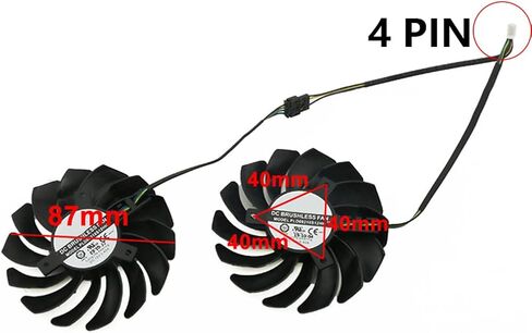 مراوح تبريد بطاقة الرسومات مناسبة لسطح المكتب MSI Radeon RX 5600XT 5700XT 5700 MECH PLD09210S12HH 87 مم 12 فولت 0.40 أمبير 4 سنون مراوح تبريد بطاقة الفيديو GPU Fan (2 قطعة) in Kuwait