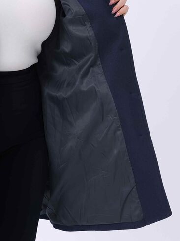Agnes Orinda Plus Size Pea Coat for Women Lapel Long Sleeves Single Breasted Overcoat Pockets Winter Outerwear with Belt in Saudi Arabia