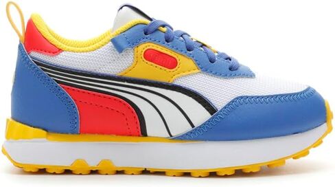حذاء رياضي PUMA Kids Boys Rider Fv Future Vintage برباط كاجوال - أزرق، أخضر، برتقالي - مقاس 5 M in Kuwait