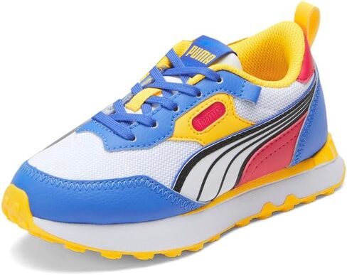 حذاء رياضي PUMA Kids Boys Rider Fv Future Vintage برباط كاجوال - أزرق، أخضر، برتقالي - مقاس 5 M in Kuwait