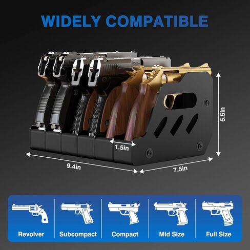 MoKo Pistol Rack for Gun Safe, Gun Rack Fits Most Handguns, Scratch Resistance Pistol Stand and Holder for Gun Safe, Gun Cabinet Accessories with Cleaning Tools in Saudi Arabia