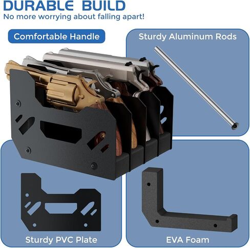 Gun Rack for Pistol, Soft Foam Pistol Rack for Gun Safe, Cabinet, Storage, Durable Handgun Stand Organizer Accessories with Moisture&Scratch Resistance&Anti-Slip in Saudi Arabia