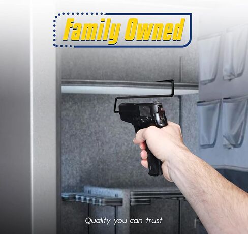 SAFETY STORAGE Handgun Hanger - Made in USA - Original Pistol Organizer Hooks for Shelf, Rack, Cabinet or Display for 22 Caliber and Up - Vinyl Coated American Steel in Saudi Arabia