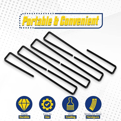 SAFETY STORAGE Handgun Hanger - Made in USA - Original Pistol Organizer Hooks for Shelf, Rack, Cabinet or Display for 22 Caliber and Up - Vinyl Coated American Steel in Saudi Arabia