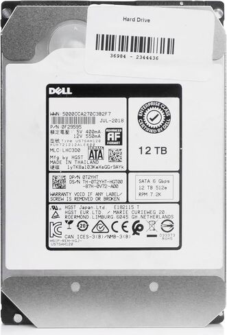 Western Digital Dell Ultrastar DC HC520 HUH721212ALE600 0F29595 12TB 7.2K RPM SATA CMR 6Gb/s 512e 256 MB Cache 3.5in Enterprise HDD (Renewed) in Saudi Arabia