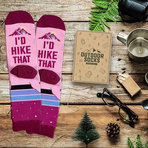 Hiking Socks - Perfect Outdoor Gifts for Outdoorsy Men and Women, Funny Christmas Socks for Hikers, Ideal Fitness Stocking Stuffers, Hiking Must-Haves, Essential Sports Accessories, Unique Hiker Gifts in Saudi Arabia