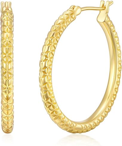 14K أقراط طارة ذهب للنساء سميكة الملتوية الذهب الأطواق أقراط غرامة نسج تصميم 14K قرط ذهبي المرأة مجوهرات 35 مللي متر in Kuwait