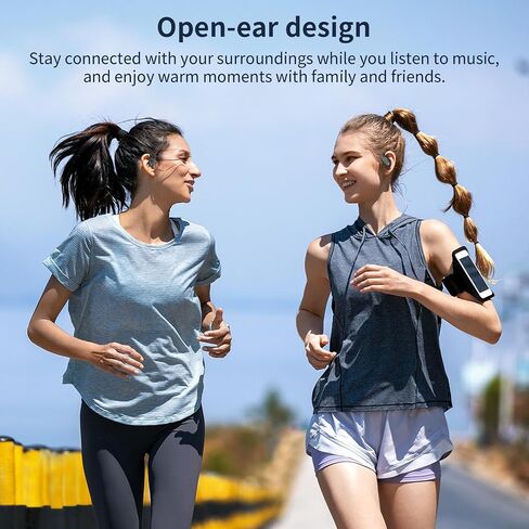 Open Ear Headphones, Bluetooth Headphones 5.3 Sports with Smart Digital Display, 36H Playtime, IP54 Waterproof, Wireless Earbuds Lightweight Design Fit Cycling, Running, Workout (Black) in Saudi Arabia