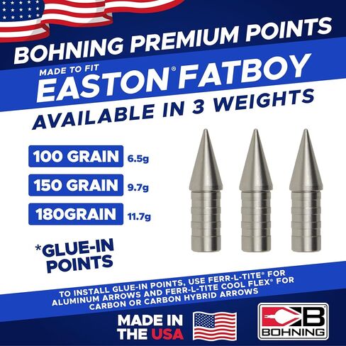 نقاط صمغ من درجة مطابقة Bohning لـ Victory® V-Tac 23 NVX 23/ Easton® Fatboy & PS23 100 حبة، 12 قطعة in Saudi Arabia