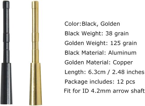 ZSHJGJR Archery Arrow Insert 4.2mm Arrow Connect Arrowhead Points Pipe for DIY Hunting Arrow Accessory 12 Pieces in Saudi Arabia