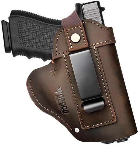 حافظة جلدية IWB/OWB لـ Glock 19/23/26/42/43X، Taurus G2/G2C/G3C، حافظة مسدس مخفية تناسب Sig P365 P320 Springfield M&P 9mm Shield حافظة جلدية عالمية لمعظم المسدسات in Kuwait