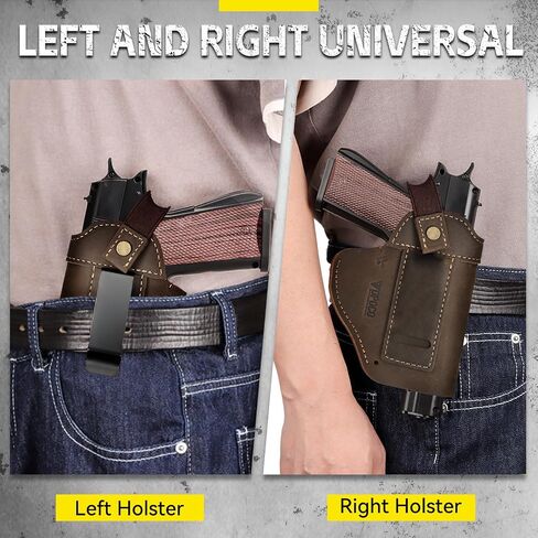 حافظة جلدية IWB/OWB لـ Glock 19/23/26/42/43X، Taurus G2/G2C/G3C، حافظة مسدس مخفية تناسب Sig P365 P320 Springfield M&P 9mm Shield حافظة جلدية عالمية لمعظم المسدسات in Kuwait