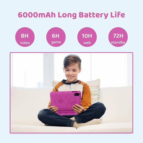2025 Upgraded Android 14 Tablet, 10inch Kids Tablet, Octa-core CPU, 10GB+64GB+1TB Expand Tablets for Kids with Kids Space, Parental Control, 6000mAh Big Battery,Touchscreen Tableta,Pink in Kuwait