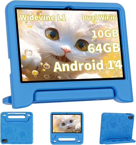 2025 Upgraded Android 14 Tablet, 10inch Kids Tablet, Octa-core CPU, 10GB+64GB+1TB Expand Tablets for Kids with Kids Space, Parental Control, 6000mAh Big Battery,Touchscreen Tableta,Pink in Kuwait