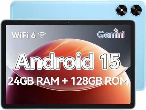 Tablet 10.1 inch, Android 15 Tablet with Octa-Core Processor, 24GB RAM 128GB ROM 1 TB Expandable, 1280x800 IPS Touch Screen, GPS, 8H Battery, WiFi 6, BT 5.0, 2MP+8MP Dual Camera (Blue) in Saudi Arabia