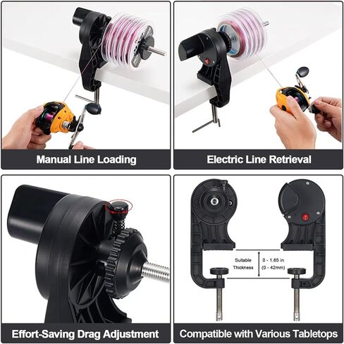 Motorized Fishing Line Winder with Adjustable Tension Brake - Muti-Speed Electric Line Spooler for Fishing Reels, Fishing Gifts Designed Specifically for Fish Enthusiasts in Saudi Arabia