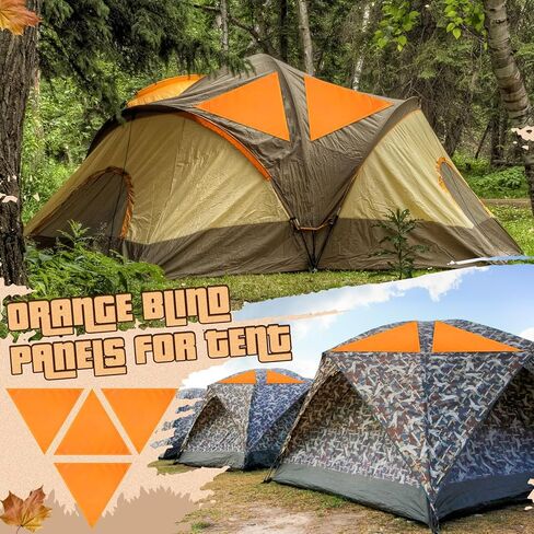 Soulchen 19 Pcs Blaze Orange Safety Panels Set 4 Triangle Magnetic Panel 2 Mesh Safety Board with Reflective Strips 12 Magnet Buttons 1 Storage Bag Hunting Blind Accessories for Outdoor Blinds Tents in Saudi Arabia
