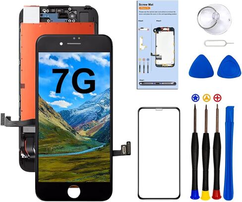 for iPhone 7 Screen Replacement,4.7" LCD Display and 3D Touch Digitizer,with Repair Tools for A1660, A1778, A1779 (Black) in Kuwait