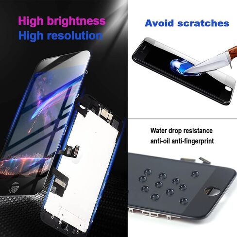 for iPhone 7 Screen Replacement,4.7" LCD Display and 3D Touch Digitizer,with Repair Tools for A1660, A1778, A1779 (Black) in Kuwait