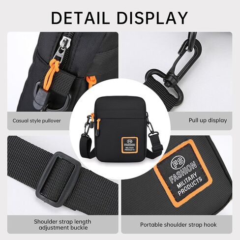 حقيبة كتف محمولة كروس للرجال، حقيبة ظهر صغيرة للرجال للسفر والمشي لمسافات طويلة في الهواء الطلق in Saudi Arabia