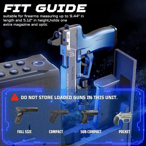 Gun Safe for Handgun, Wall Safe 4 Quick Access Gun Case Fingerprint, Key Access, Pin Code Bedside Gun Safe for Rifles and Pistols, Gun Lock Box for Nightstand, Bedside, Car, Desk, Dresser in Saudi Arabia