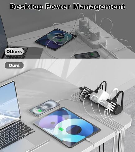 Desk Clamp Power Strip, 40W Total Fast Charging Station, Desk Edge Mount Power Strip, 8 USB Ports(4 USB C) & 8 AC Outlets, Fit 1.9" Tabletop Edge(6Ft 14AWG Cable) in Saudi Arabia