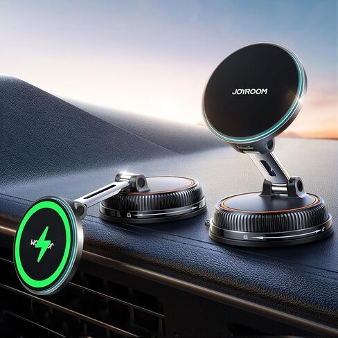 JOYROOM 15W Magsafe Car Mount Charger, iPhone Faster Charging Wireless Car Charger, 80+LBS Strong Suction Magnetic Phone Holder for Car, Stable Metal Support Arm for iPhone 17 Pro Max 16 15 14 13 in Kuwait