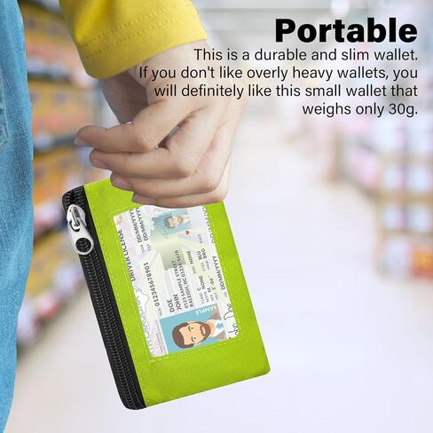 Minimalist RFID Blocking Wallet with Lanyard,Functional ID Case with 2 Zipper Pockets and Key Chain for Men and Women, Tactical Badge Pouch Cards Holder, Coin Purse for Travel Sports -Black in Saudi Arabia