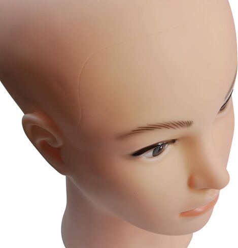 Bald Mannequin Head, Female Head for Wig Making and Display Professional Cosmetology Model Head Brown Skin (D-Brown-21inch) in Saudi Arabia