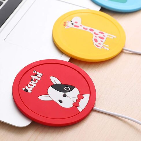 قاعدة أكواب من السيليكون للتدفئة ZJchao USB، حصيرة تسخين المشروبات بنمط كرتوني، تحافظ على مشروبك دافئًا مع USB للأكواب متعددة الاستخدامات، مناسبة للقهوة أو الشاي أو الحليب (ألوان متنوعة) in Kuwait