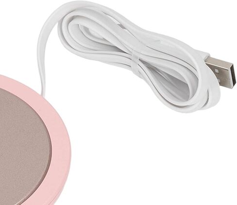 جهاز تسخين أكواب Pwshymi USB، لوحة تسخين المشروبات بدرجة حرارة ثابتة لأكواب القهوة السيراميكية للاستخدام المنزلي والمكاتب (وردي أبيض) in Kuwait