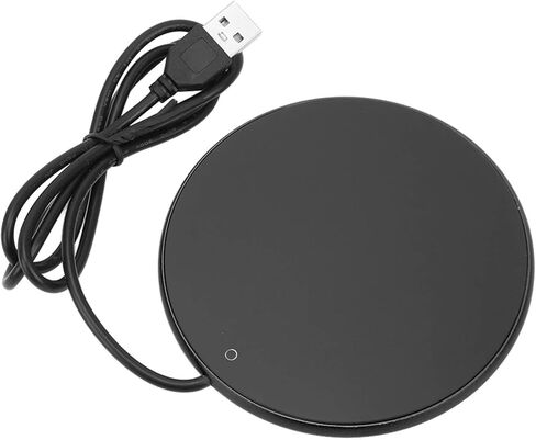 CHICISIS جهاز تسخين قدح القهوة الأوتوماتيكي 55 درجة مئوية درجة حرارة ثابتة صغيرة محمولة USB شمعة تدفئة للمكتب المنزلي (فضي) in Kuwait