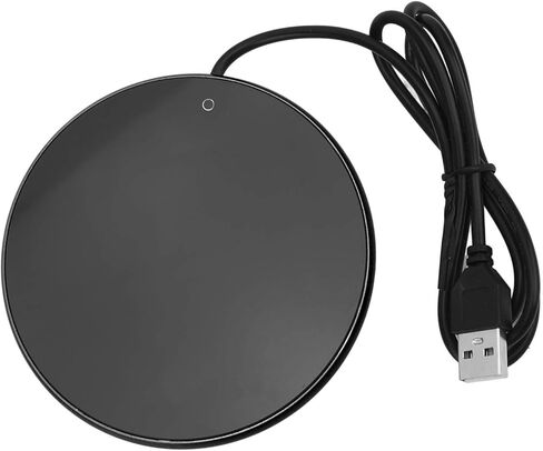 CHICISIS جهاز تسخين قدح القهوة الأوتوماتيكي 55 درجة مئوية درجة حرارة ثابتة صغيرة محمولة USB شمعة تدفئة للمكتب المنزلي (فضي) in Kuwait